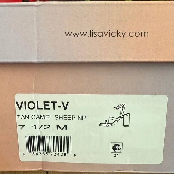 Lisa Vicky Violet-V Tan Camel Sheep NP Size 7.5 NIB - Picture 2 of 2